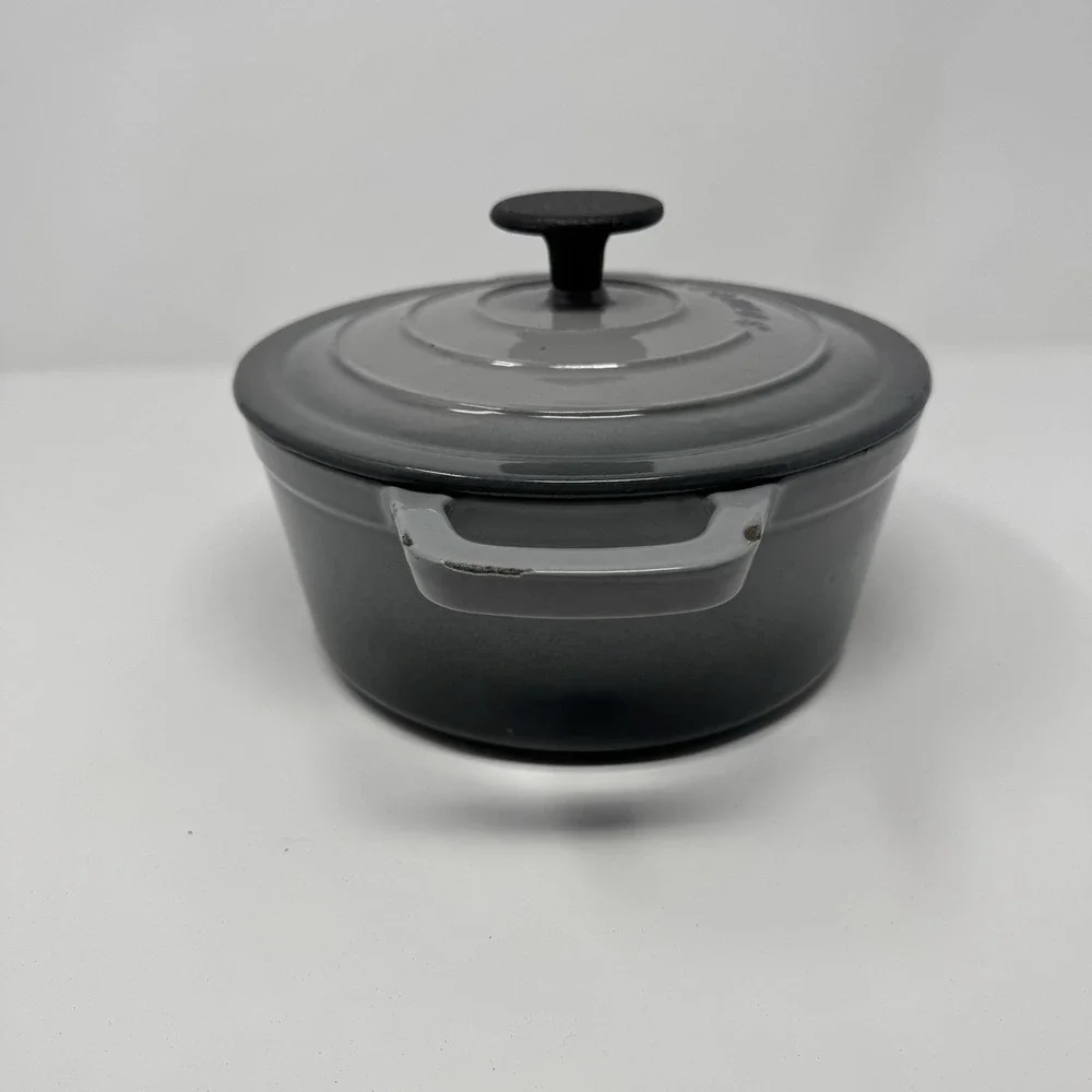 Smith Clark Ironworks 3 Quart/2.8 L Cast Iron Dutch Oven‎ Gray Enameled Pot